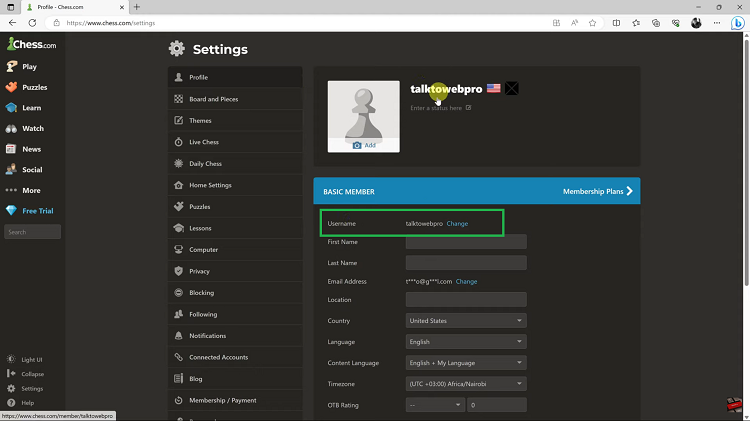 Change Your Username on Chess.com