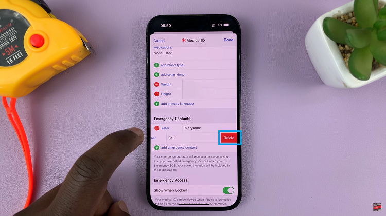 Remove Emergency Contacts From iPhone