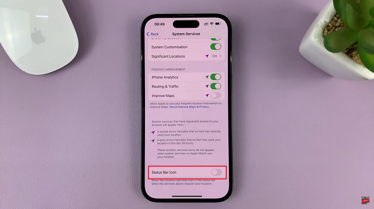 Disable Location Services Icon On iPhone