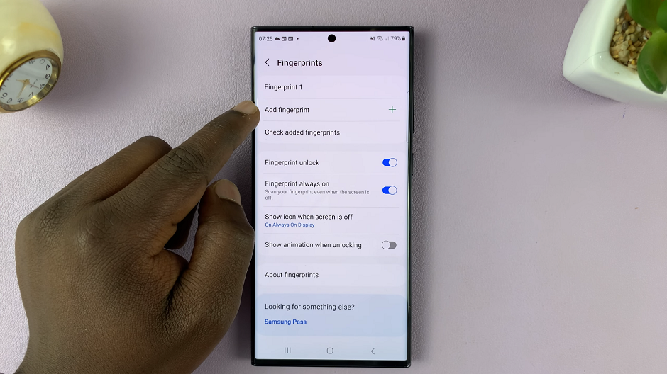Add Another Fingerprint On Galaxy S23