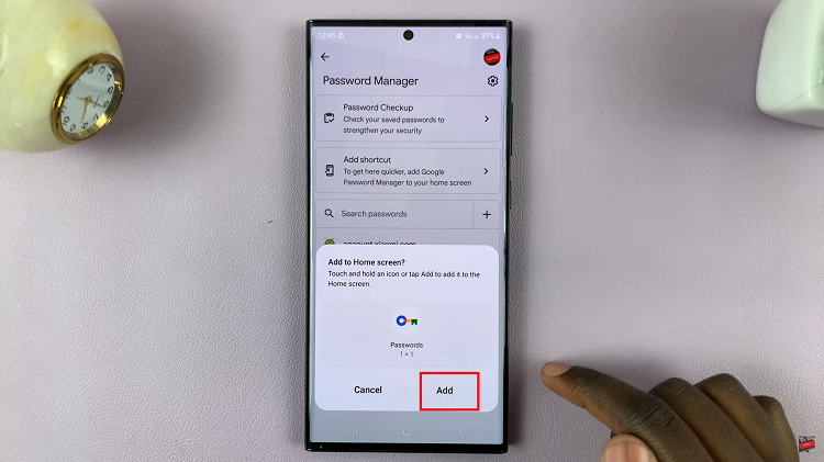 Add Google Password Manager To Home Screen On Samsung Galaxy S23