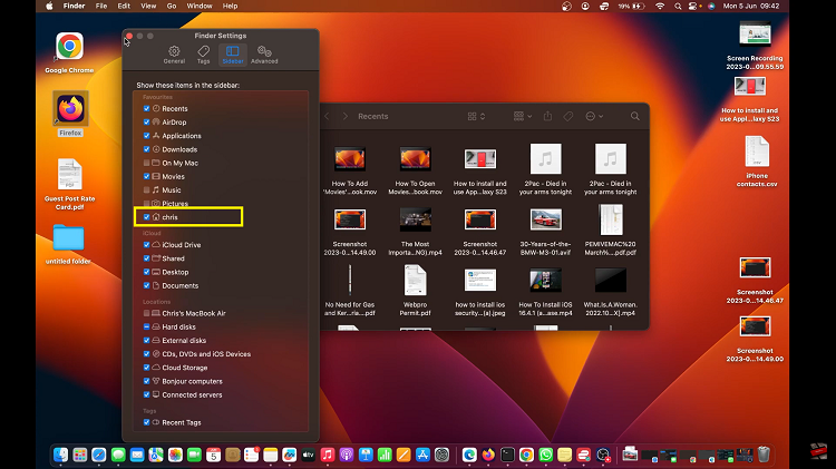 Add Home Folder To Finder In iMac MacBook