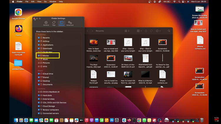 Add 'Movies' Folder To Finder On iMac MacBook