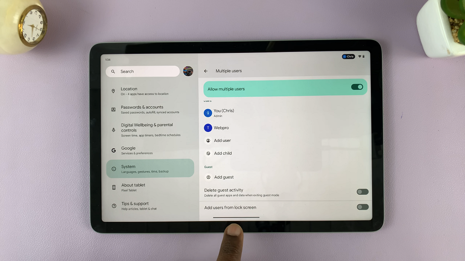 How To Add Users From Lock Screen On Google Pixel Tablet