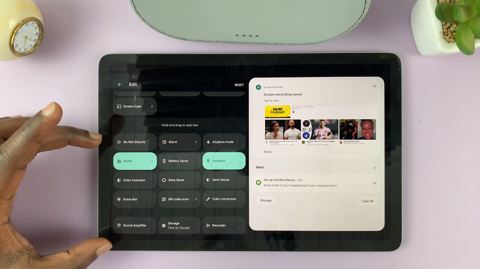How To Add Quick Settings Tiles To Panel On google Pixel Tablet