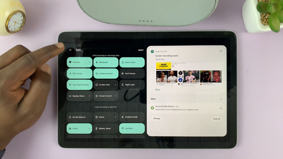 How To Reorganize Quick Settings Tiles To Panel On google Pixel Tablet