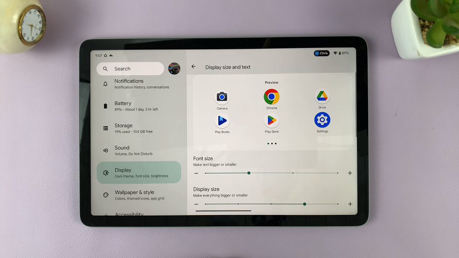 Make Display Size Bigger On Google Pixel Tablet