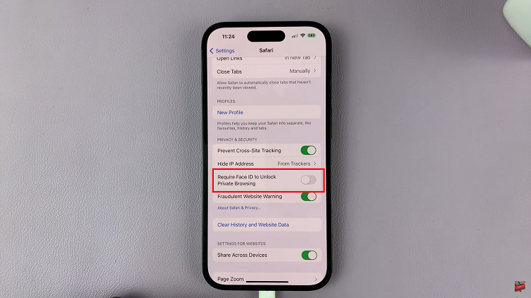 Disable Face ID For Private Browsing In Safari For iPhone