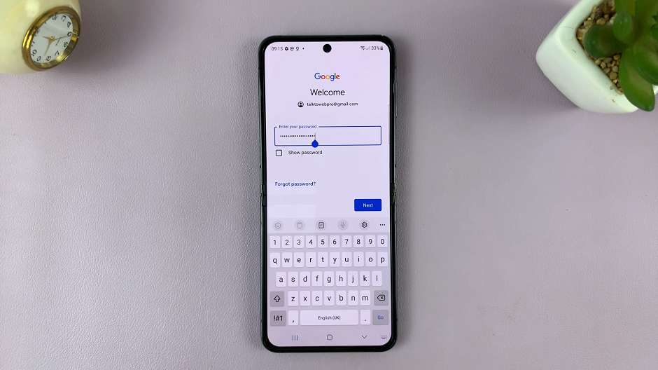 Add Google Account To Galaxy Flip 5