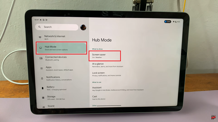 Enable & Disable Screen Saver On Google Pixel Tablet