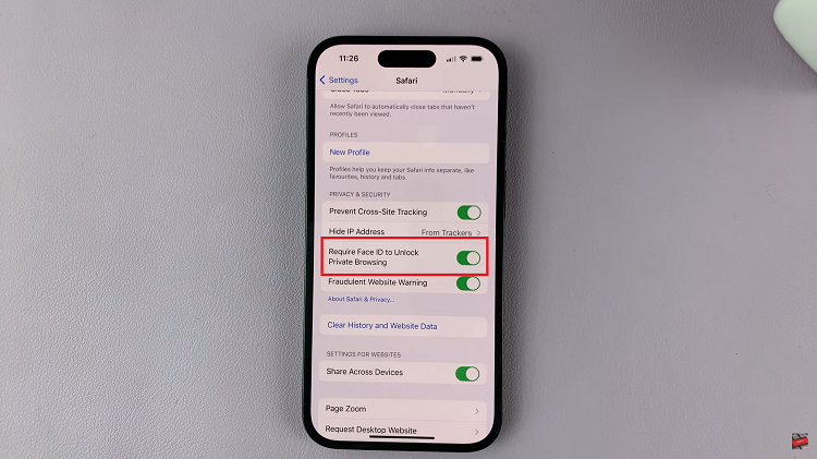 Enable Private Browsing With Face ID In Safari