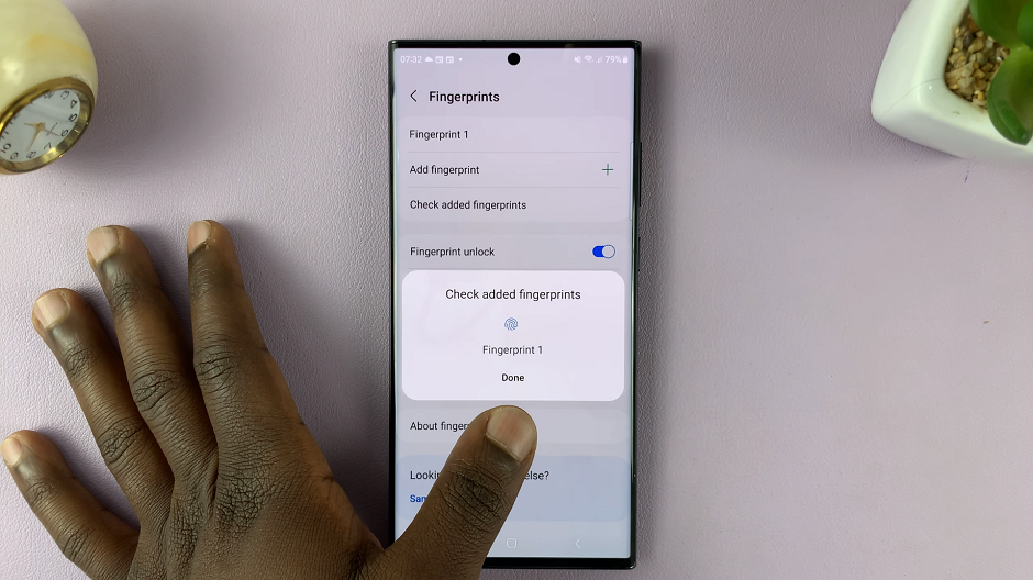 How To Check Added Fingerprint On Samsung Galaxy S23, S23+ and S23 Ultra