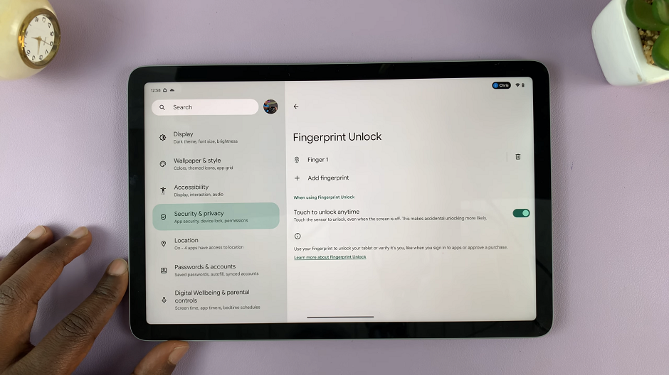 Use Multiple Fingerprints On Pixel Tablet