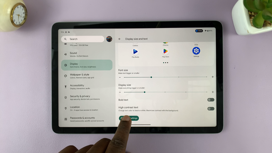 Enable / Disable High Contrast Text On Google Pixel Tablet