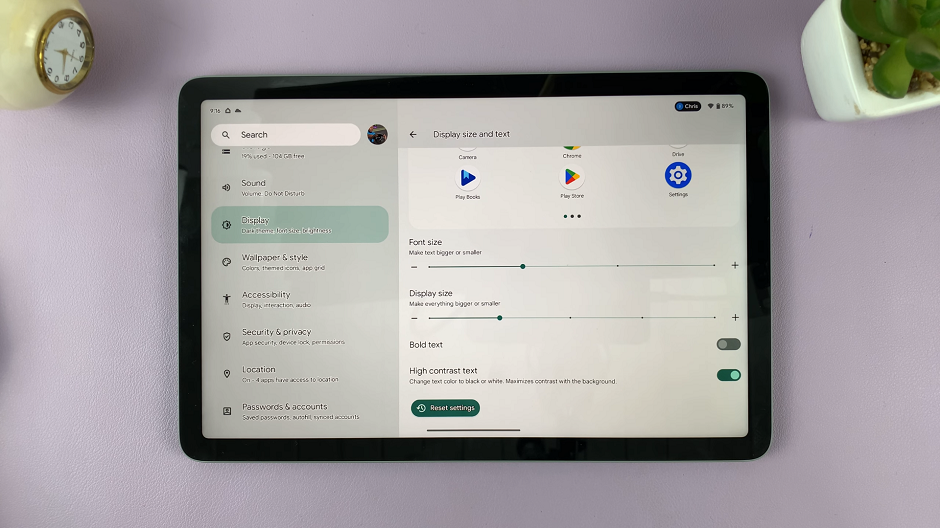 How To Enable / Disable High Contrast Text On Google Pixel Tablet