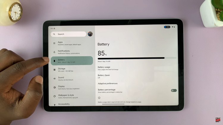 How To Show & Hide Battery Percentage On Google Pixel Tablet