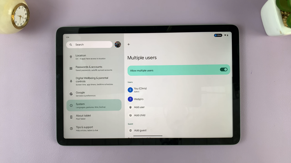 How To Allow Multiple Users On Google Pixel Tablet