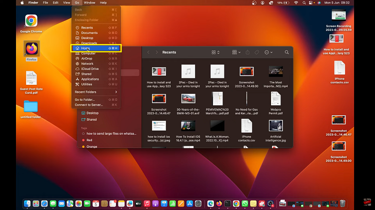 Open Movies Folder On iMac MacBook