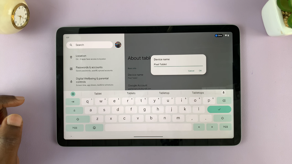 Rename Google Pixel Tablet