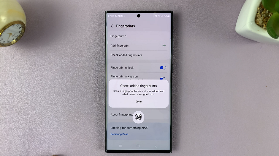 Check Added Fingerprint On Samsung Galaxy S23, S23+ and S23 Ultra