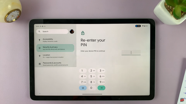 Remove Screen Lock PIN On Google Pixel Tablet