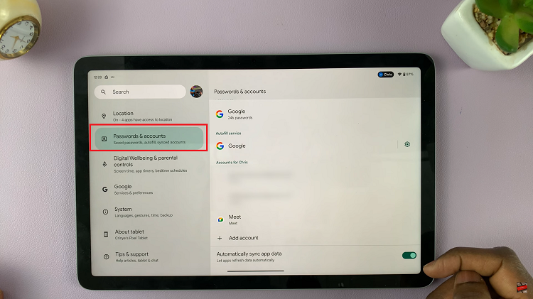 Remove a Google Account From Google Pixel Tablet