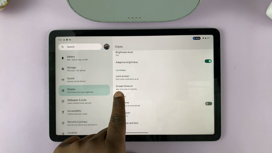 Change Screen Timeout Period On Google Pixel Tablet