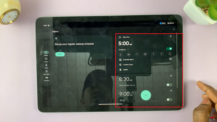 Set Alarm On Google Pixel Tablet