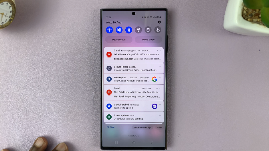 How To Disable Swipe Down To Open Notifications Panel On Galaxy S23’s