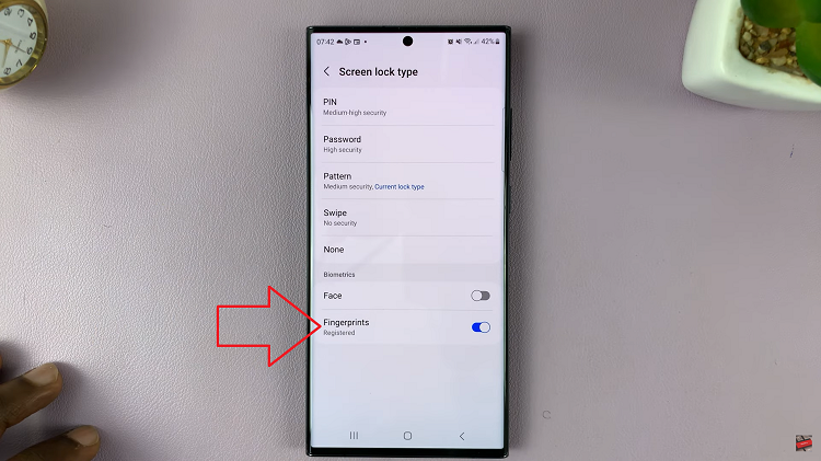 Turn Fingerprint On & Off On Samsung Galaxy
