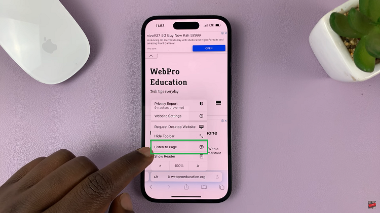 Use 'Listen To Page' In Safari Browser On iPhone