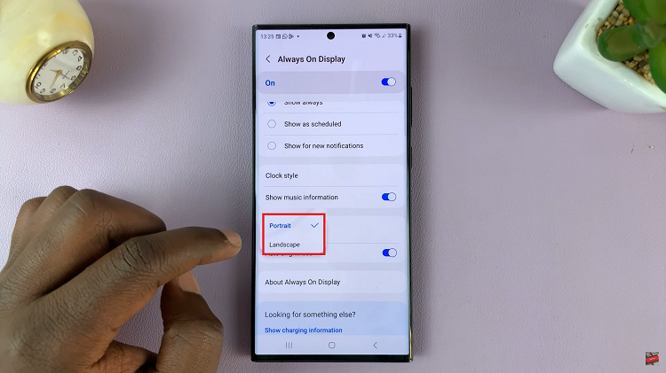Change Screen Orientation Of Always ON Display For Samsung Galaxy S23