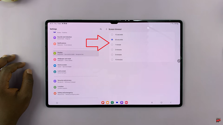 Change Screen Timeout Period On Samsung Galaxy Tab S9
