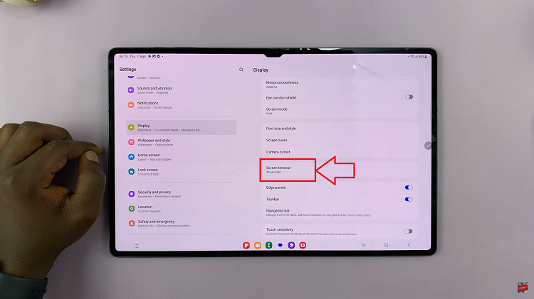 Change Screen Timeout Period On Samsung Galaxy Tab S9