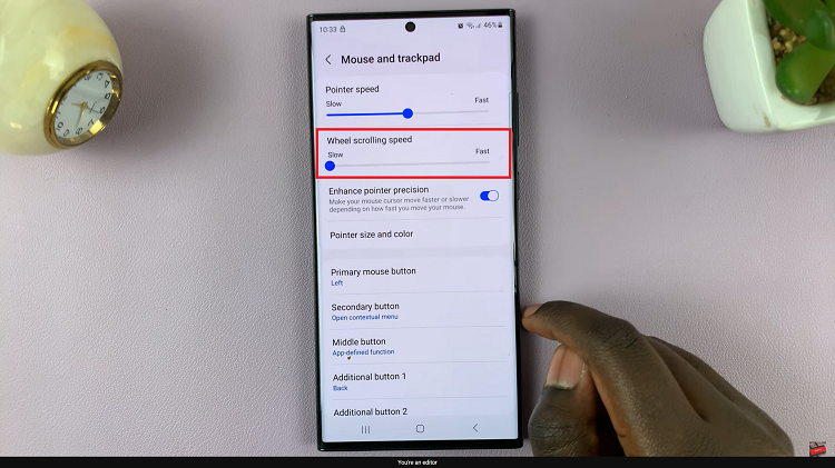 Change The Wheel Scrolling Speed For Mouse On Samsung Galaxy S23