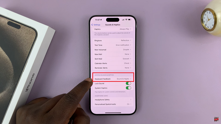 Enable Keyboard Sounds On iPhone 15