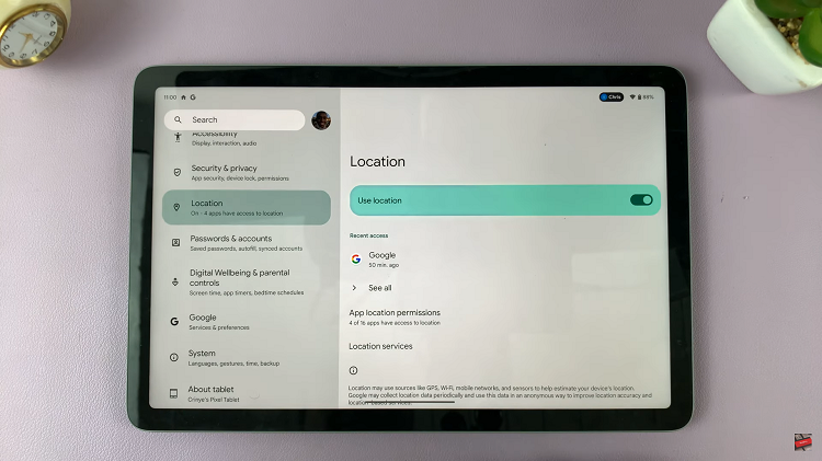 How To Disable Location On Google Pixel Tablet