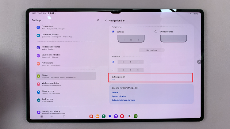 How To Move Navigation Buttons To Right Left On Samsung Galaxy Tab S9 Series