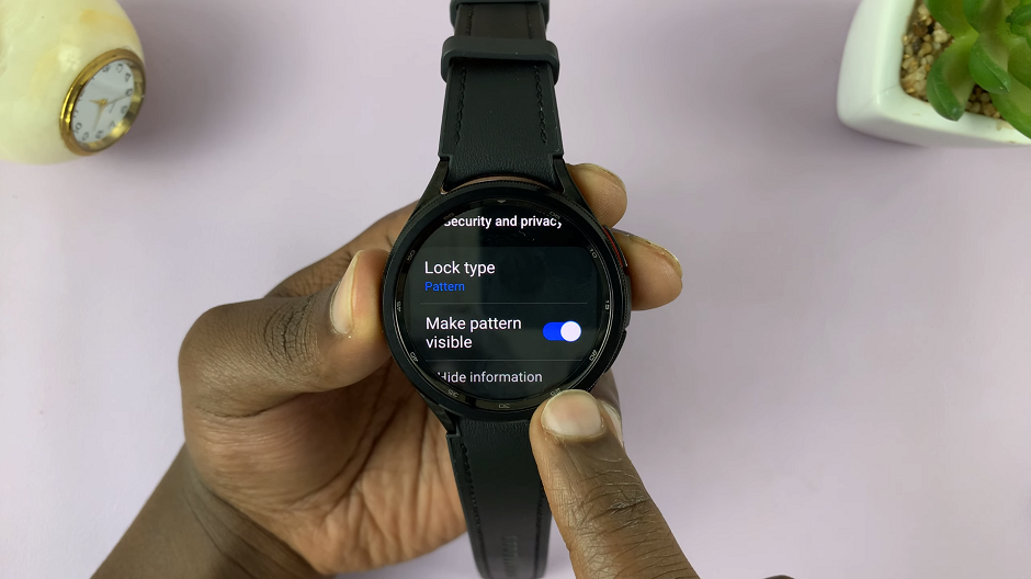 How To Make Lock Screen Pattern Visible On Samsung Galaxy Watch 6/6 Classic