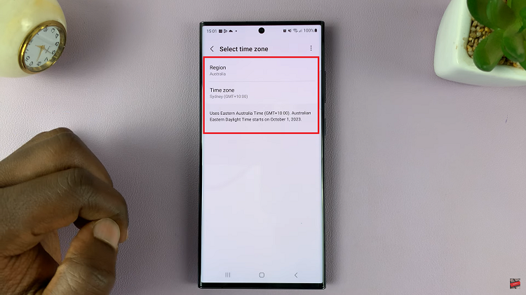 Manually Change Region and Time Zone On Samsung Galaxy S23