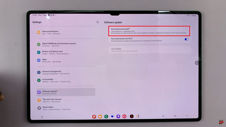 Manually Update Samsung Galaxy Tab S9