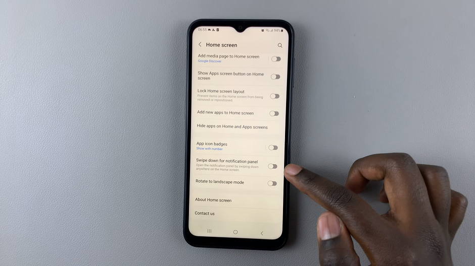 How To Disable Swipe Down To Open Notifications Panel On Samsung Galaxy A14