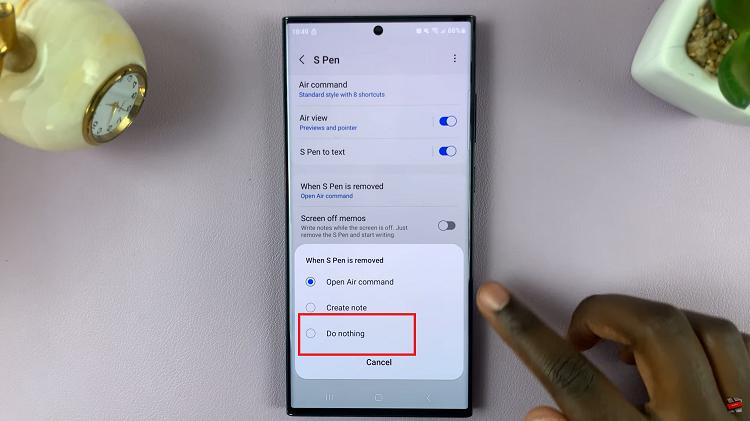 Set The S Pen To Do Nothing When Removed On Samsung Galaxy S23 Ultra