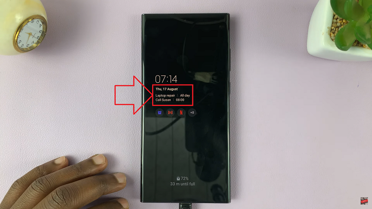 Show Today's Calendar Schedule On Always ON Display On Galaxy S23