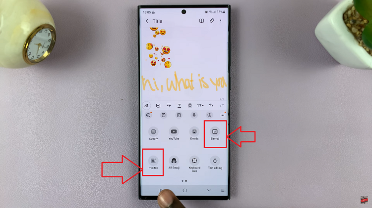 Turn Bitmoji Mojitok On & Off Samsung Galaxy S23 Keyboard
