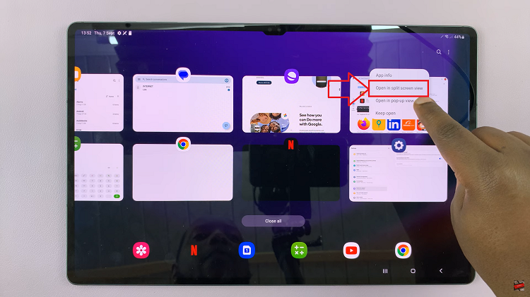 Use 2  3 Apps In Split Screen Mode On Samsung Galaxy Tab S9
