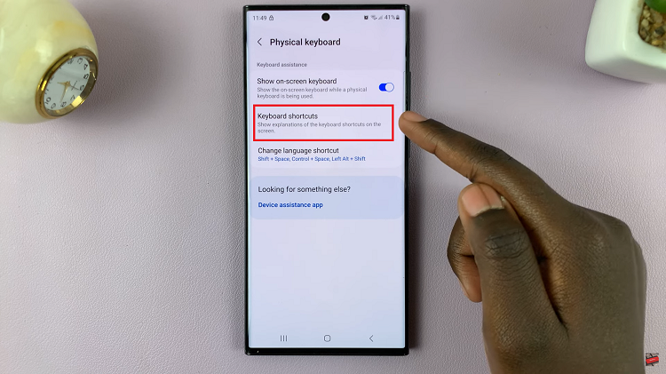 View Physical Keyboard Shortcuts On Samsung Galaxy S23