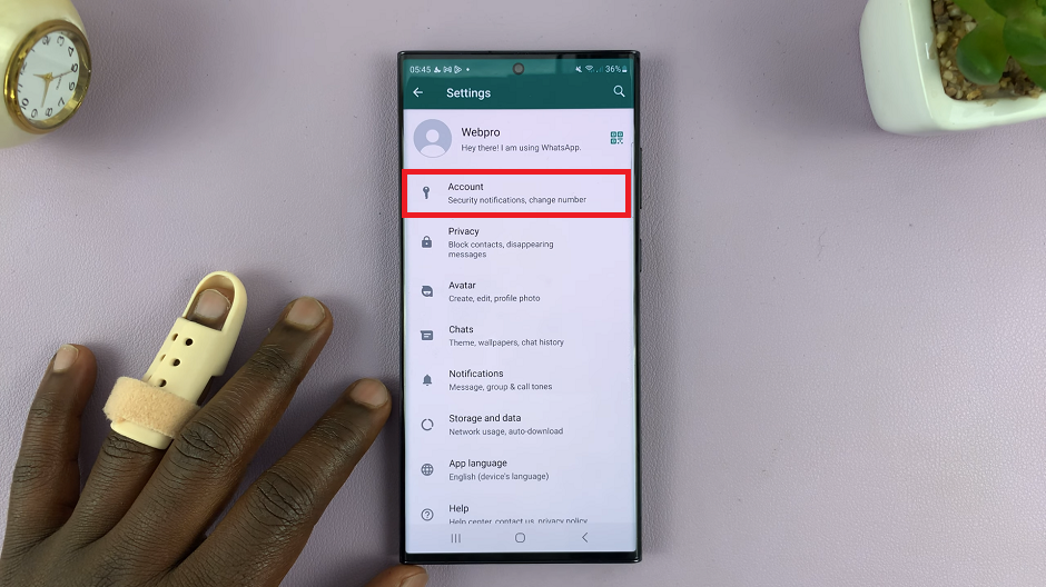 WhatsApp Account Settings