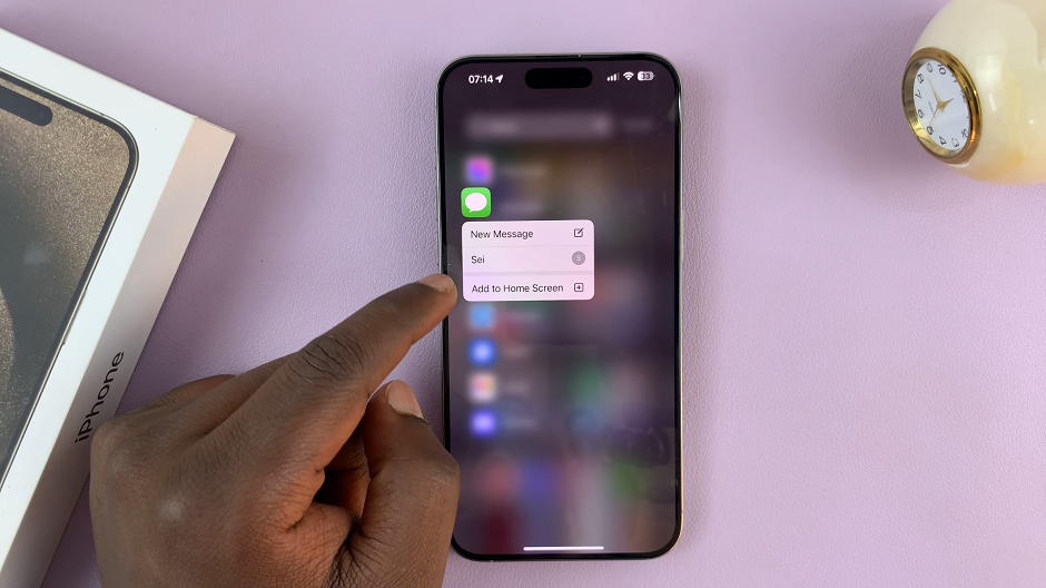 Add Messages to Home Screen