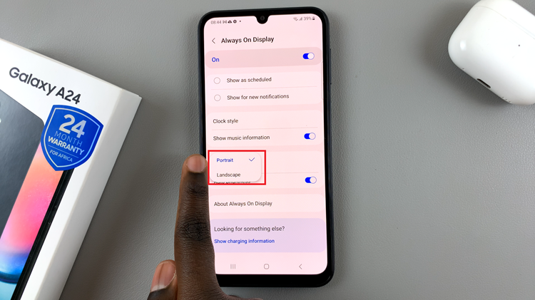 Change Screen Orientation For AOD On Samsung Galaxy A24